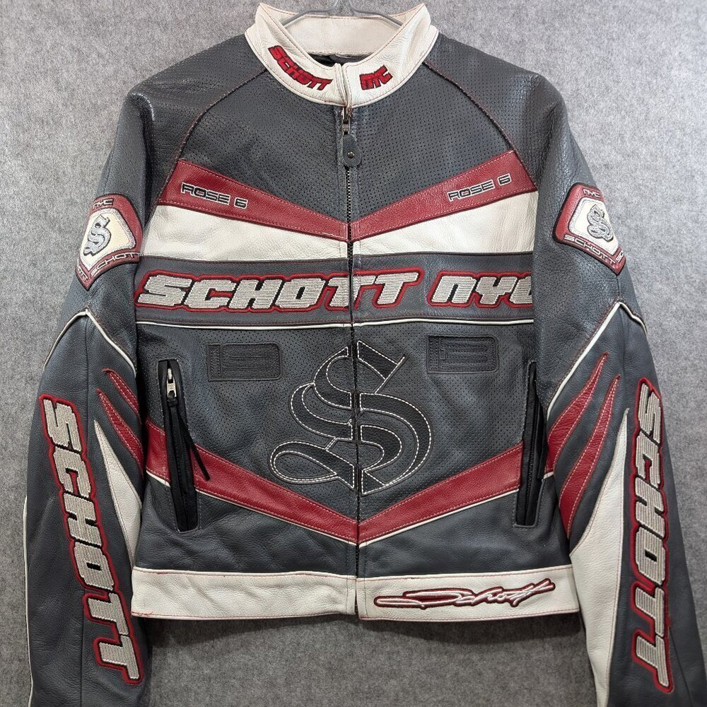 Schott NYC Rose 6 Leather racing leather jacket motorcycle streetwear - Small